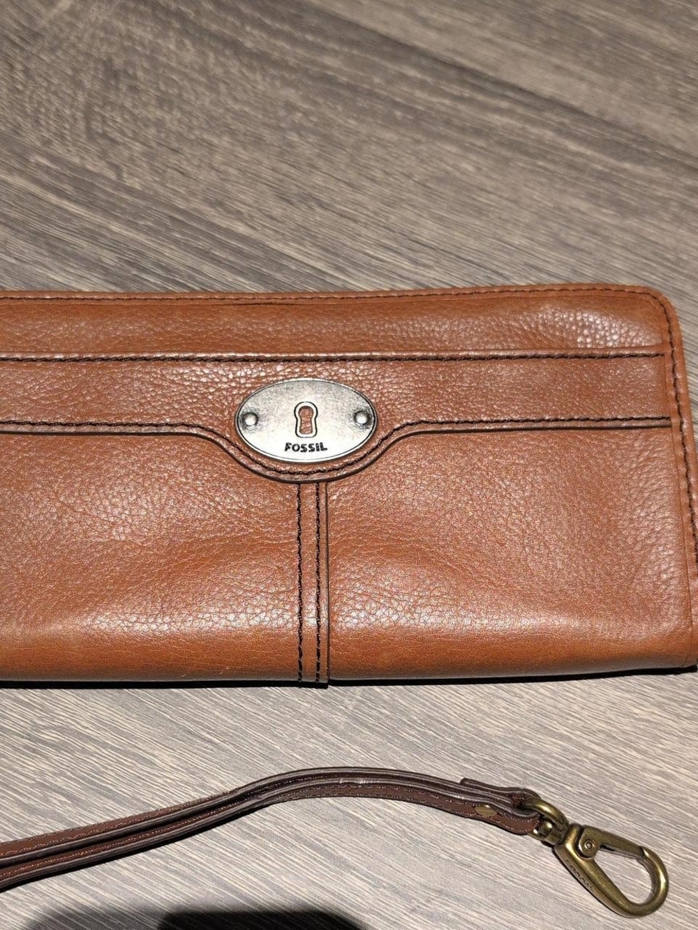 Fossil Brown Leather Wristlet Wallet